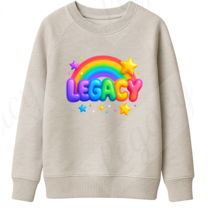 Bubble Legacy- Hell Grau Kinder Sweatshirt-Hochwertiger DTF Print/Weiche Baumwolle/kleinere kinder - Adi-Alex-Legacy