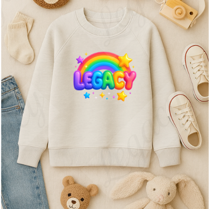 Bubble Legacy- Hell Grau Kinder Sweatshirt-Hochwertiger DTF Print/Weiche Baumwolle/kleinere kinder - Adi-Alex-Legacy
