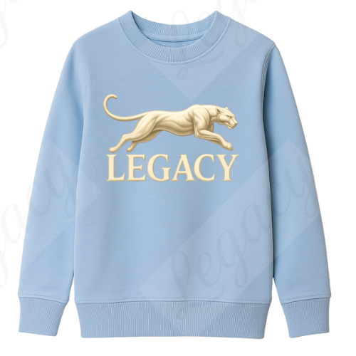 Creme Panther Hell Blau -Kinder Sweatshirt-Hochwertiger DTF Print/Weiche Baumwolle - Adi-Alex-Legacy