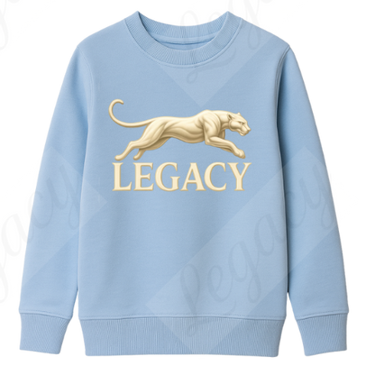 Creme Panther Hell Blau -Kinder Sweatshirt-Hochwertiger DTF Print/Weiche Baumwolle - Adi-Alex-Legacy