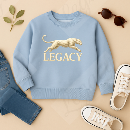 Creme Panther Hell Blau -Kinder Sweatshirt-Hochwertiger DTF Print/Weiche Baumwolle - Adi-Alex-Legacy