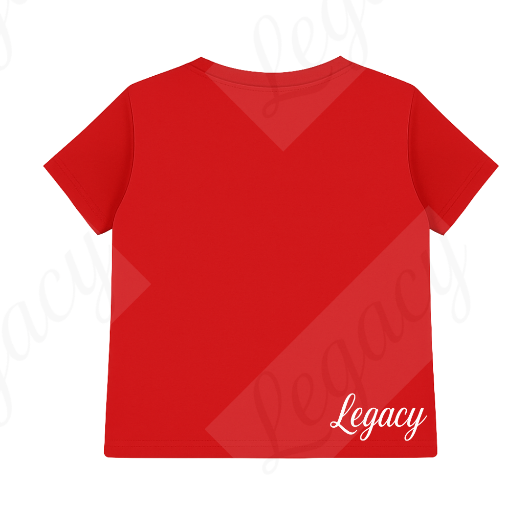 Set Kinder Sweatshirt Rot+T-Shirt Wrapped Legacy--Hochwertiger DTF Print/Weiche Baumwolle - Adi-Alex-Legacy
