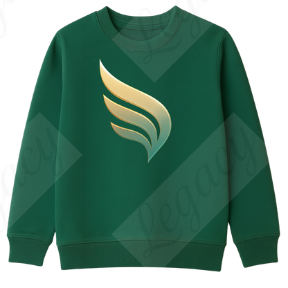 Legacy Angel Grün-Kinder Sweatshirt-Hochwertiger DTF Print/Weiche Baumwolle - Adi-Alex-Legacy