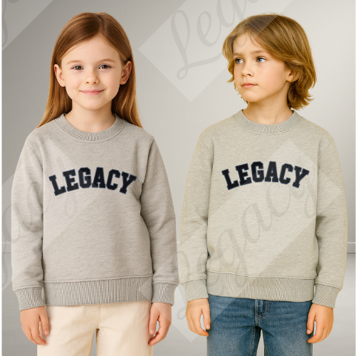 Legacy Grau-Kinder Sweatshirt-Hochwertiger DTF Print/Weiche Baumwolle - Adi-Alex-Legacy