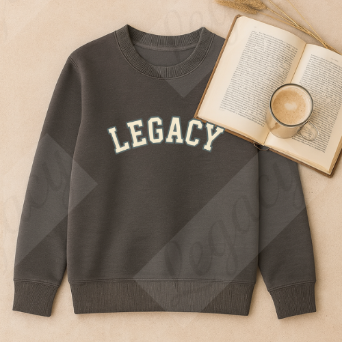 Legacy Dunkel Grau-Kinder Sweatshirt-Hochwertiger DTF Print/Weiche Baumwolle - Adi-Alex-Legacy