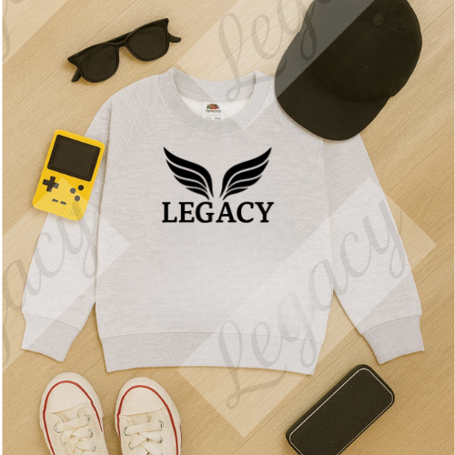 Legacy Original Hell Grau -Kinder Sweatshirt-Hochwertiger DTF Print/Weiche Baumwolle - Adi-Alex-Legacy