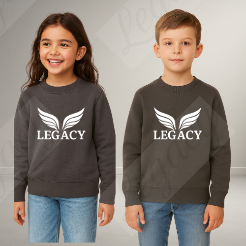 Legacy Original Dunkel Grau -Kinder Sweatshirt-Hochwertiger DTF Print/Weiche Baumwolle - Adi-Alex-Legacy