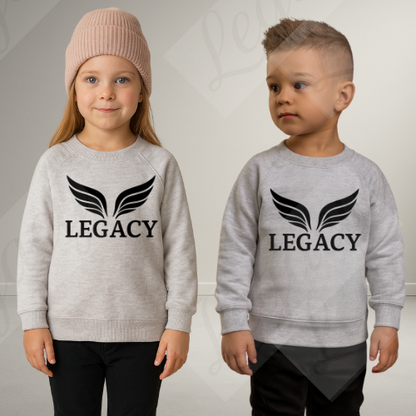 Legacy Original Hell Grau -Kinder Sweatshirt-Hochwertiger DTF Print/Weiche Baumwolle - Adi-Alex-Legacy