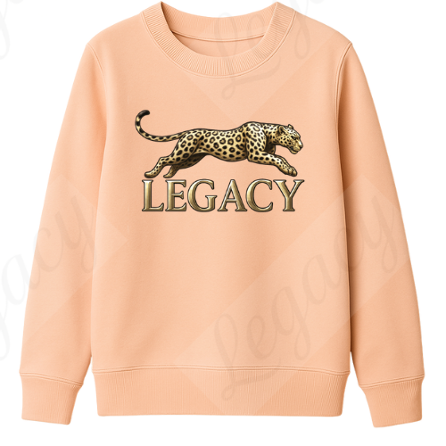Leopard Creamy Rosa-Kinder Sweatshirt-Hochwertiger DTF Print/Weiche Baumwolle - Adi-Alex-Legacy