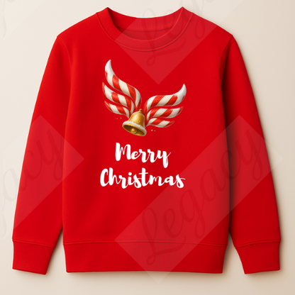 Merry Christmas-Rot Kinder Sweatshirt-Hochwertiger DTF Print/Weiche Baumwolle - Adi-Alex-Legacy