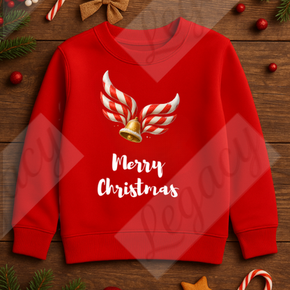 Merry Christmas-Rot Kinder Sweatshirt-Hochwertiger DTF Print/Weiche Baumwolle - Adi-Alex-Legacy