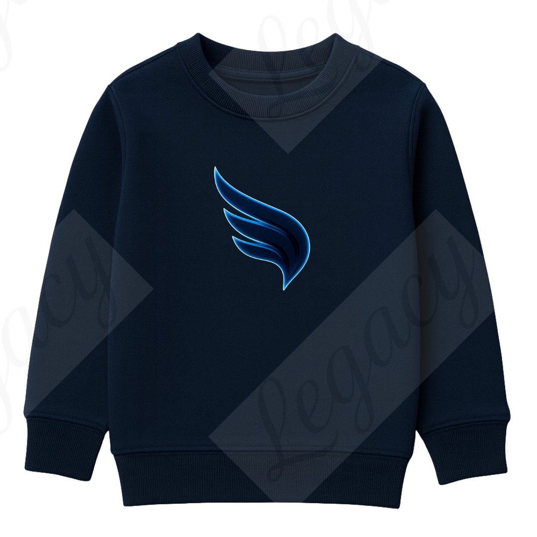 Set Kinder Sweatshirt Dunkel Blau-Weiß+T-Shirt Neon Legacy-Hochwertiger DTF Print/Weiche Baumwolle - Adi-Alex-Legacy