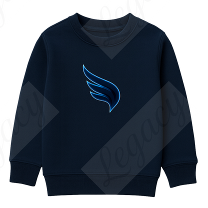 Set Kinder Sweatshirt Dunkel Blau-Weiß+T-Shirt Neon Legacy-Hochwertiger DTF Print/Weiche Baumwolle - Adi-Alex-Legacy