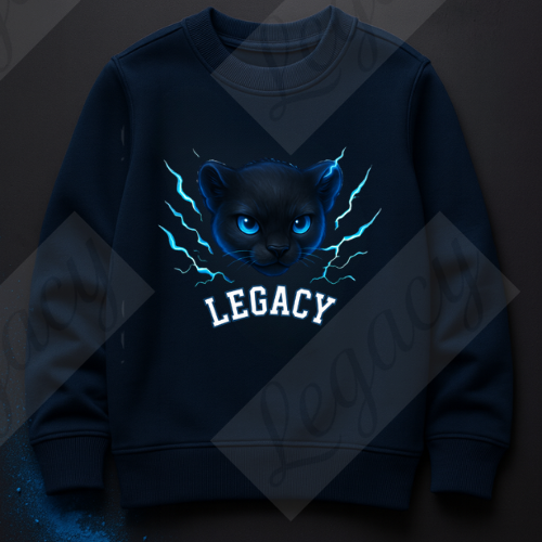 Black Panther Dunkel Blau -Kinder Sweatshirt-Hochwertiger DTF Print/Weiche Baumwolle 104-128 - Adi-Alex-Legacy