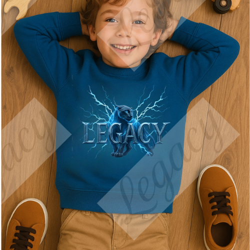 Power Legacy Blau -Kinder Sweatshirt-Hochwertiger DTF Print/Weiche Baumwolle - Adi-Alex-Legacy