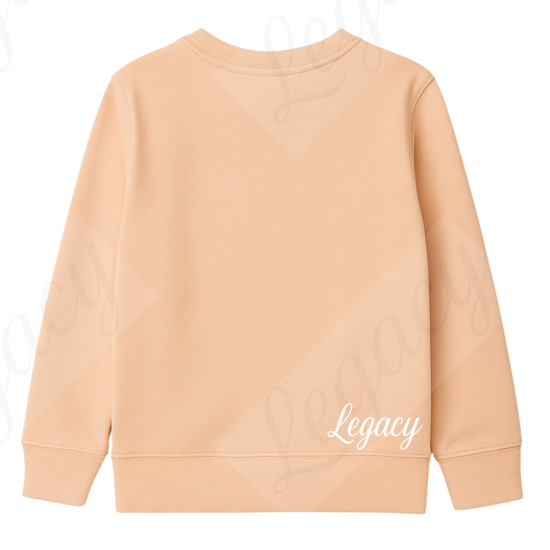 Leopard Creamy Rosa-Kinder Sweatshirt-Hochwertiger DTF Print/Weiche Baumwolle - Adi-Alex-Legacy