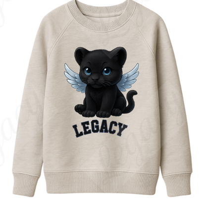 Black Panther Hell Grau -Kinder Sweatshirt-Hochwertiger DTF Print/Weiche Baumwolle 104-140 - Adi-Alex-Legacy